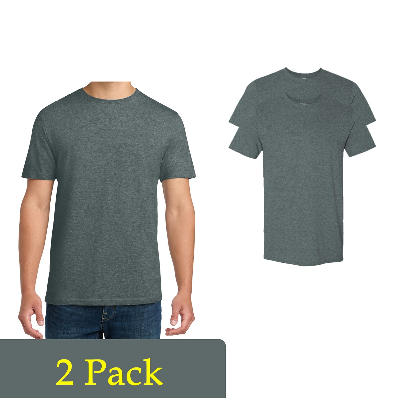 Gildan Men's Softstyle Short Sleeve T-Shirt for Cricut & HTV Projects, Dark Heather S-3XL, 2-14 Pack